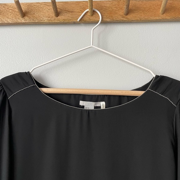 H&M SHEER BEADED LONG SLEEVE PARTY SHIFT DRESS WITH TIE WAIST SIZE 12 - Picture 4 of 11